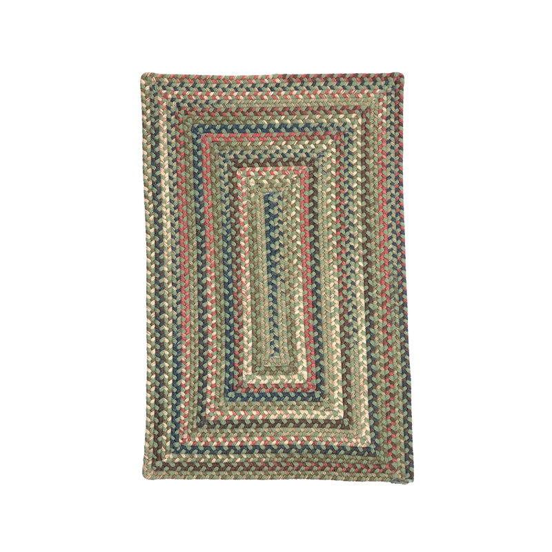 Tapis géométrique rectangulaire en polypropylène / nylon tissé à la machine rose / brun / vert Broderic, Rectangle 15' x 18'