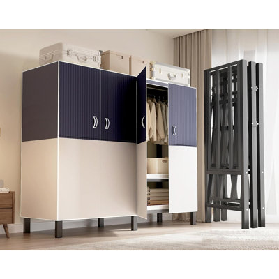 Garde-robe autoportante robuste à porte magnétique, capacité de charge de 1000 lb, brun, 71 po x 20,5 po x 69 po