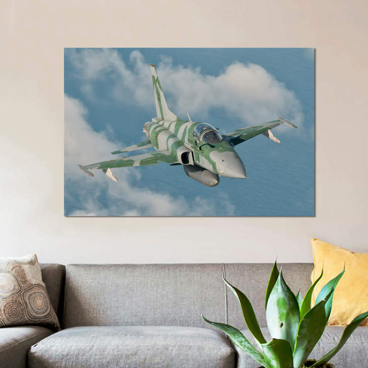 " Brazilian Air Force F-5 " by Giovanni Colla, 12" H x 18" W x 1.5" D, Wrapped Canvas, No Mat