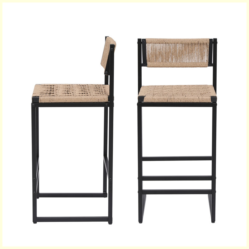 Ensemble de 2 tabourets de bar avec repose-pieds Modern, Miel