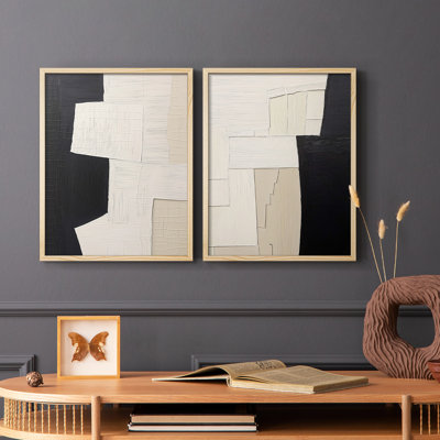 Série ABSTRACT DCLxxviii - reproduction encadrée de qualité supérieure - prête à être accrochée - aucun clou requis - aucun clou requis