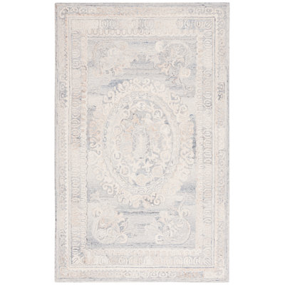 Aubusson 401 Area Rug In Grey / Ivory