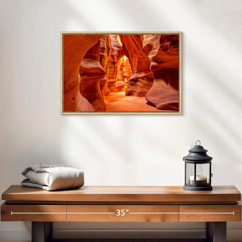 Canyon ensoleillé en Arizona, Cadre flottant en bois naturel, 19 po x 13 po