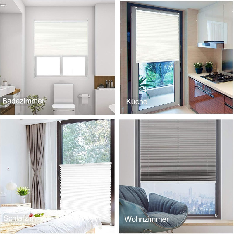 Room Darkening Pleated Shade, 70cm W x 200cm L