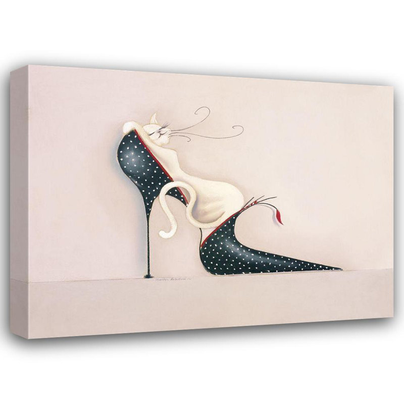 House of Hampton® Robertson, Marilyn Gallery Wrapped Canvas Art Titled: THE PURRFECT FIT I, 19" H x 24" W