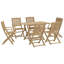6 - Person Wood Patio Dining Set with Round Table