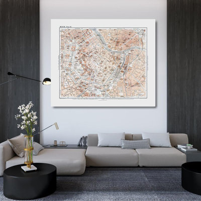 Williston Forge Baedeker Gallery Wrapped Canvas Art Titled: Vienna Austria, Baedeker 1910 ITAU0095