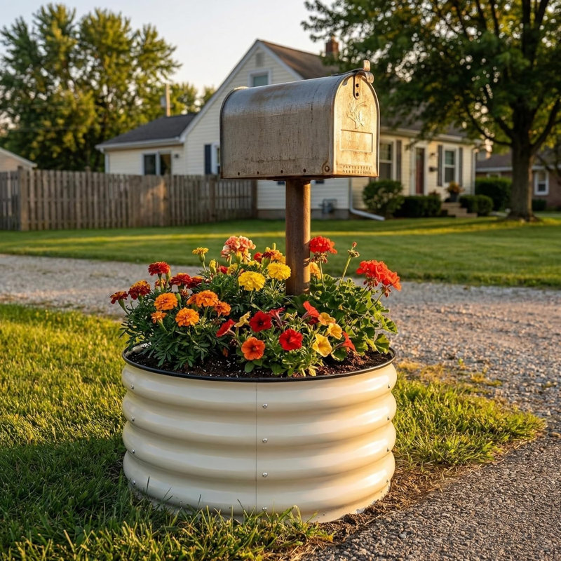 Ensemble de jardinière en métal 3 pièces 2X2x1ft pour l'extérieur, Blanc