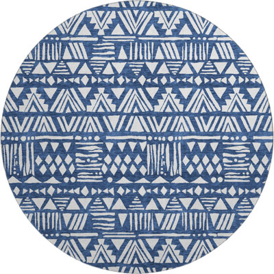 Premium Machine Washable Prisco Navy Rug