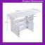 Table multifonctionnelle pliable de 47 pouces avec tablettes de rangement et roulettes pour petits espaces