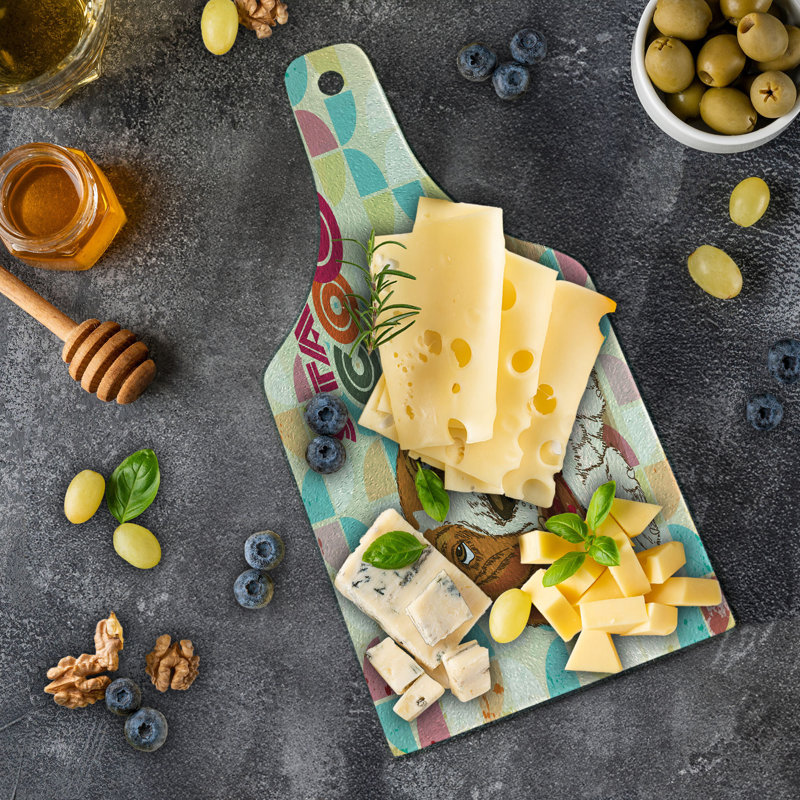 Multicolore planche à découper en verre trempé avec nœud Ambesonne Stay Cool