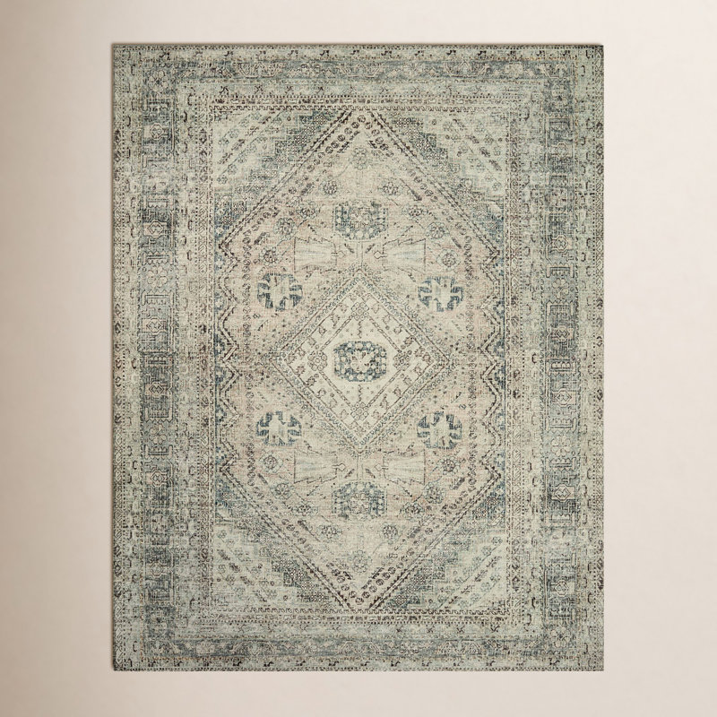 Magnolia Home By Joanna Gaines X Loloi Sinclair Machine Washable Natural / Sage Area Rug, Rectangle 8'6" x 11'6"