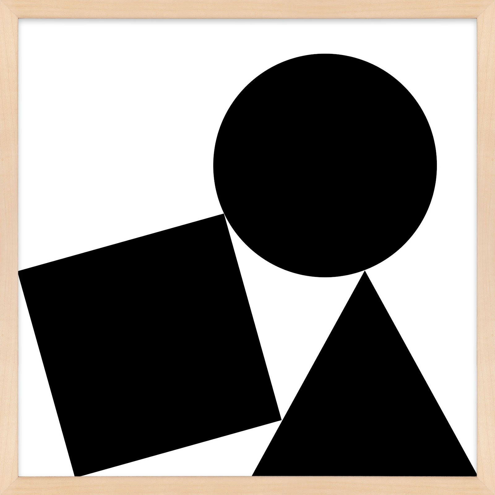 Shapes by AM Framed Wall Art, 36" H x 36" W, Brown Framed