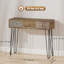Console 35,4 po avec 3 tiroirs, table d'entrée étroite, brun