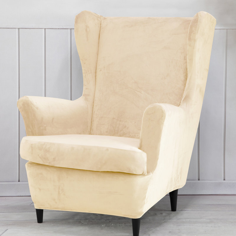 Housse pour fauteuil à coussins en T, Mélange de polyester beige