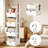 Hanging Closet Organizer 4 Tier, Clothes Hanging Shelves with Fabric Storage Bins, Space-Saving Collapsible Closet System for Bedroom, Dorm, RV, White, 8 Pack