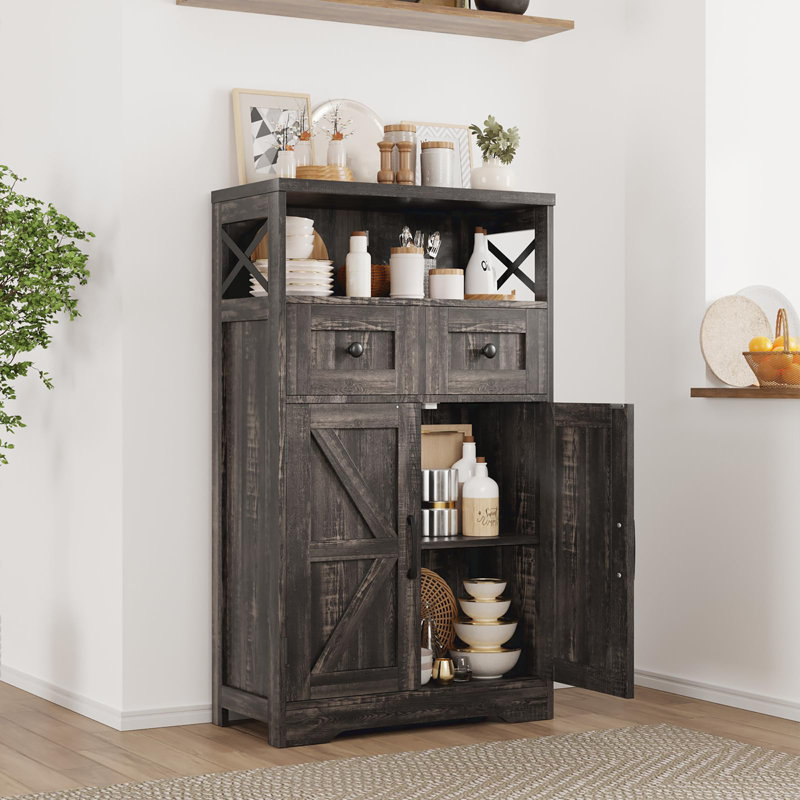 Armoire de rangement au sol, Chêne rustique foncé