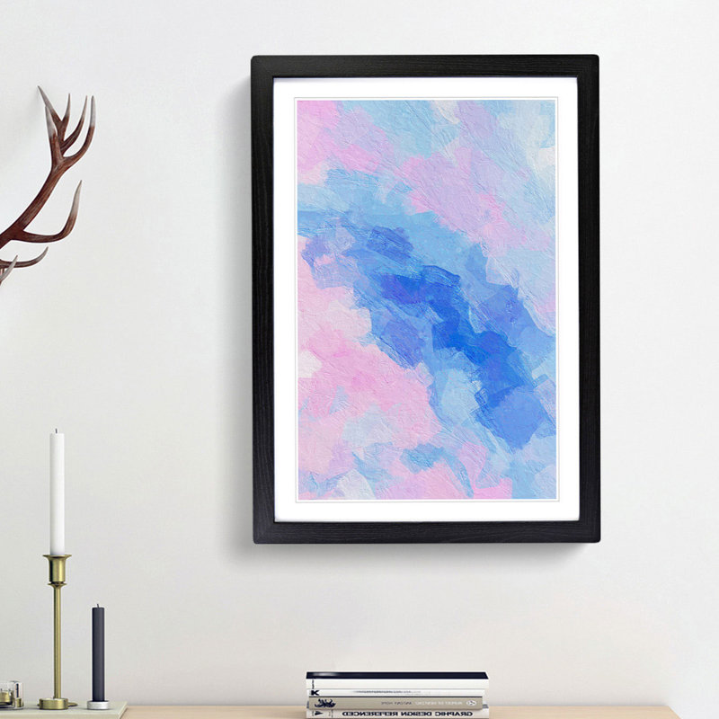 Crossing the Bridge in Abstract - Picture Frame Graphic Art Print, Black Framed, 36cm H x 27cm W x 2cm D