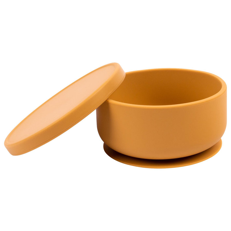 Tiny Dining - Baby Silicone Suction Bowl with Lid, Yellow