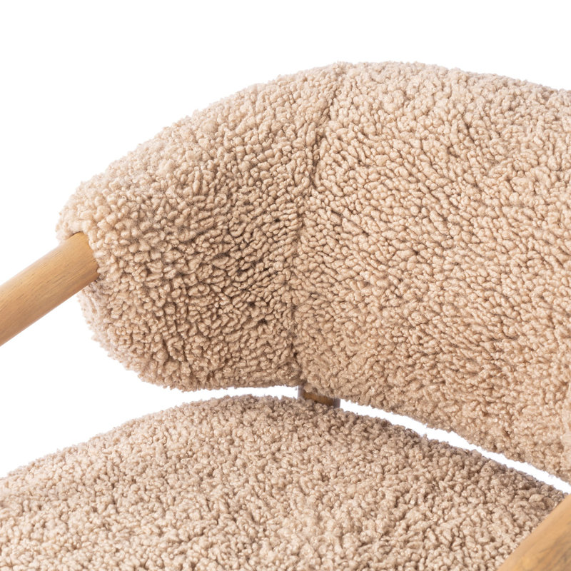 Brodie Chair-Sheldon Ivory, Andes Toast Faux Shearling, Almond Oak