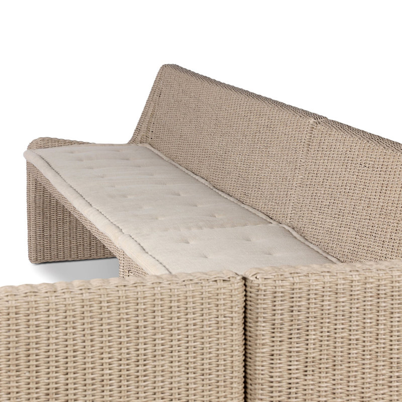 Senna Outdoor L-Shape Dining Banquette, 32.5" H x 132.25" W x 83.25" D