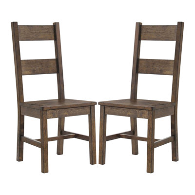 2 Rustic Golden Brown Back Chairs For Dining Room Table - Rustic, Color, Rubberwood, 42.32"X18.5"X20.96", 300 Lbs Weight Support 2Pcs Design, Brown, 42.32" H X 18.5" W 20.96" D, Limit