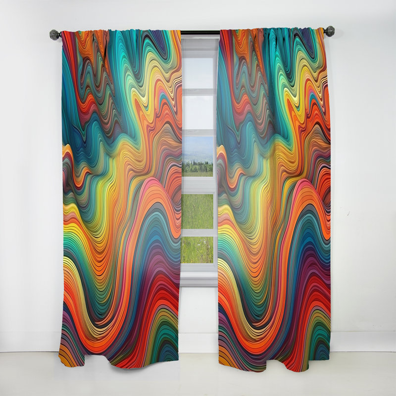 Belini - Exploring The Depths Of Orange Marble III - Modern Velvet Curtain - Room Darkening - 1 panel, 52" W x 90" L