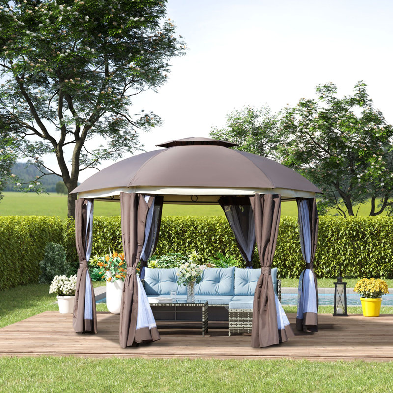 Pavillon de jardin 1 pièce x 12 pi, Brun
