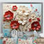Rouge et blanc cramoisi fleur s Étreinte - art mural fleur-747111799-747111795-773091222