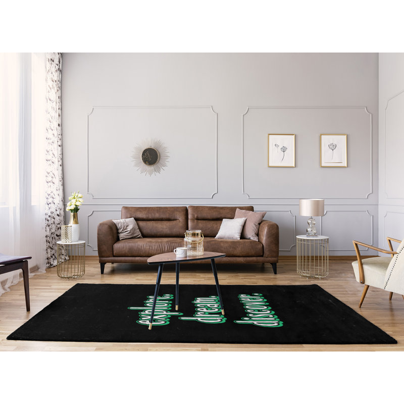 Tapis en poly-chenille style tableau noir look rêve discover, Rectangle 5 pi x 7 pi