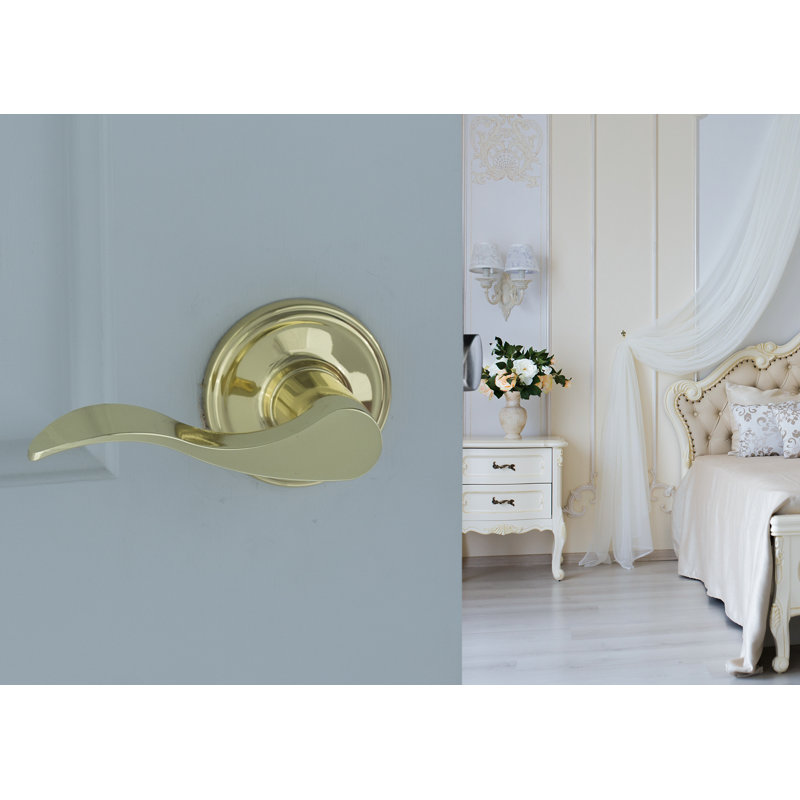 Waverlie Single Dummy Door Lever, Polished Brass, Left