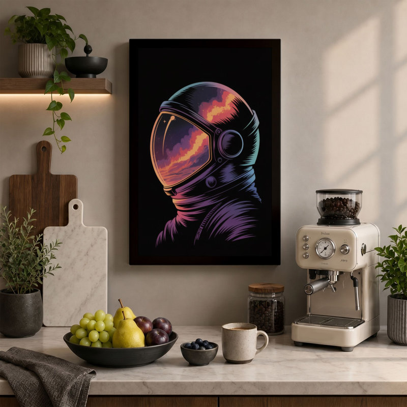 Cosmic Visor Modern - Wrapped Canvas, Terracotta Border, 30x20 - 76.2 x 50.8 cm