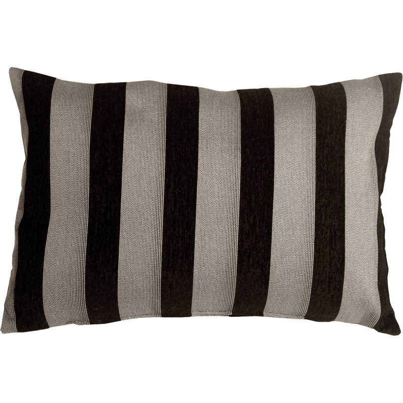 Brackendale Stripes Rectangular Lumbar Pillow, Black