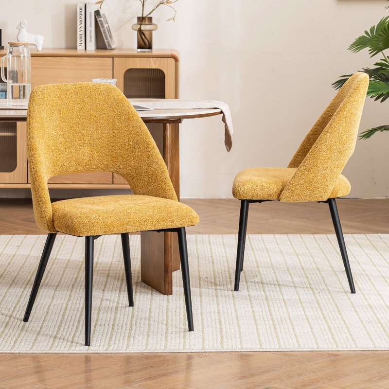 Chaises d'appoint rembourrées Mid-Century modernes l 22,1 po Sverker, Jaune
