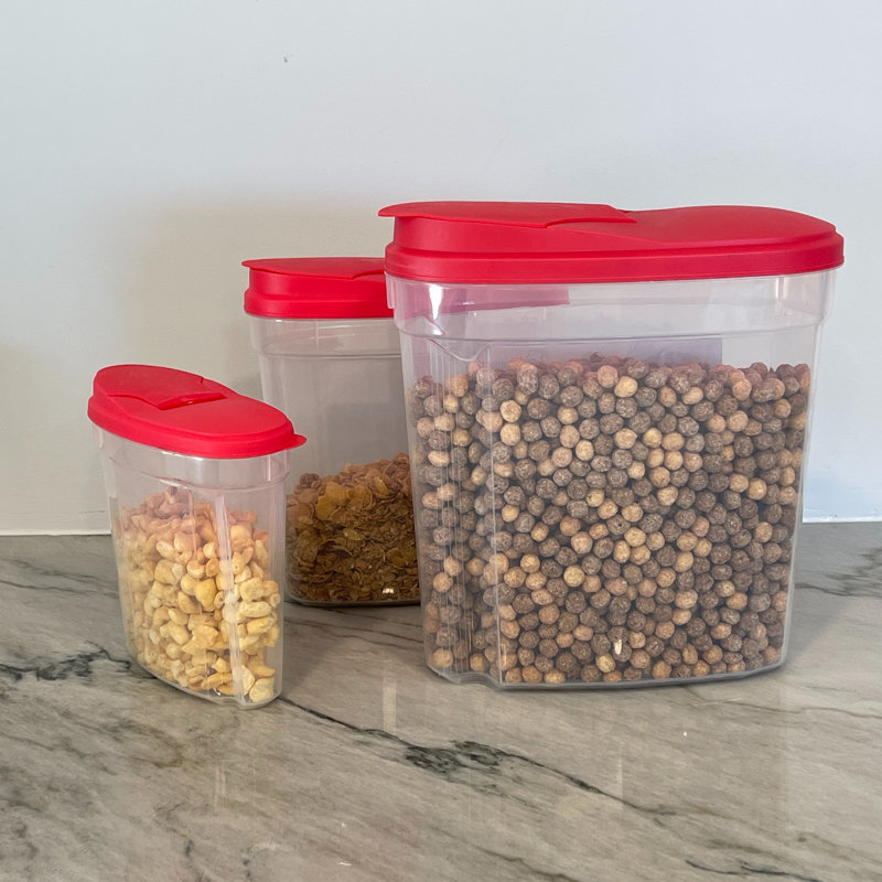 Distributeur de céréales en plastique Canister, Rouge