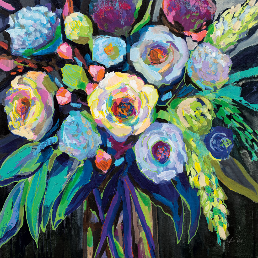 " Nighttime Dark " by Jeanette Vertentes Painting Print Lark Manor™ 