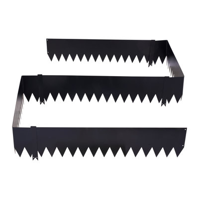 Galvanized Steel Landscape Edging, 40 x 10 Inch Metal Edging for Landscaping with 8 Mounting Clips, Heavy Duty Metal Garden Edge Border for Flower Bed, Yard Pathway, Black