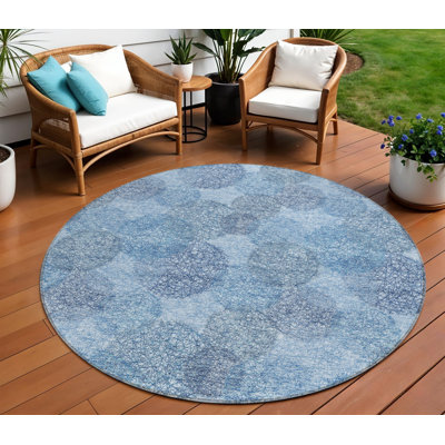 Tapis intérieur lavable à pois 8 po Denim