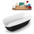 67" Streamline Freestanding Soaking Acrylic Bathtub With Drain and Bamboo Tray-75262771