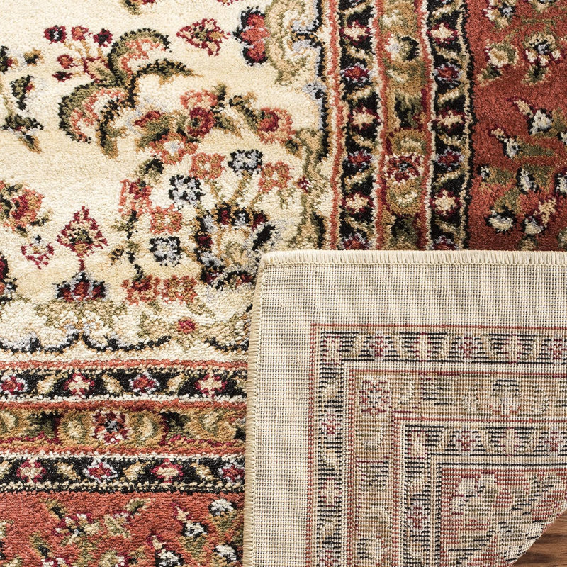 6' x 9' Ivory & Rust Area Rug – Non-Shedding, Easy-Care Carpet for Living Room, Bedroom & Dining