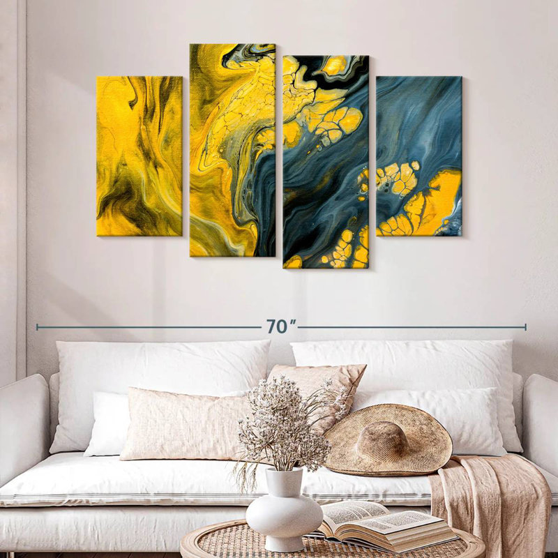 Avery Marbled Abstract, 32" H x 52" W