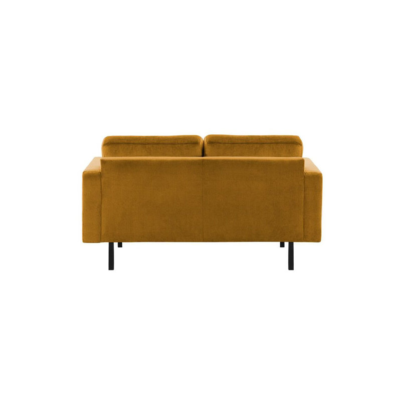 Neilius 2 Seater Velvet Loveseat, Yellow