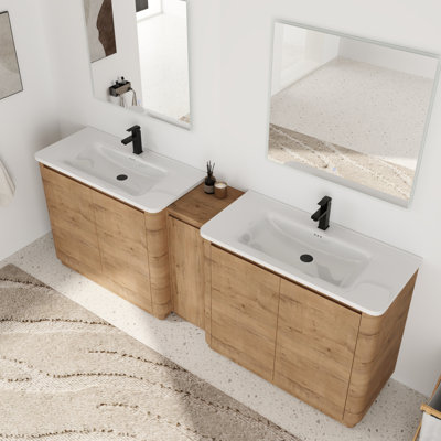 92'' Double Bathroom Vanity with Ceramic Top