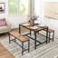 Silvia Table Benches, Set of 2, Industrial Style Indoor Benches, Durable Metal Frame
