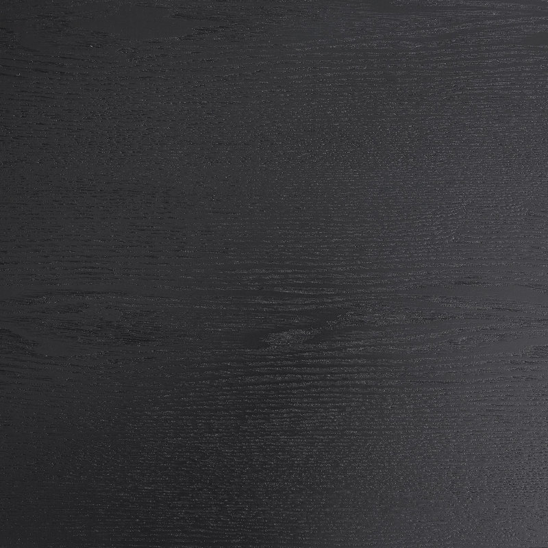 Table basse avec surface en bois de chêne noir et pieds en métal noir, Black