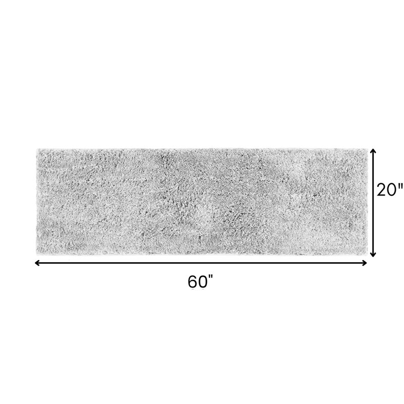 Tapis de couloir de salle de bain 100% polyester 2100 GSM Better Back Haven Collection, envers en TPR antidérapant, tapis doux, absorbant et à séchage rapide 20 po x 60 po pour salle de bain, douche, baignoire, blanc