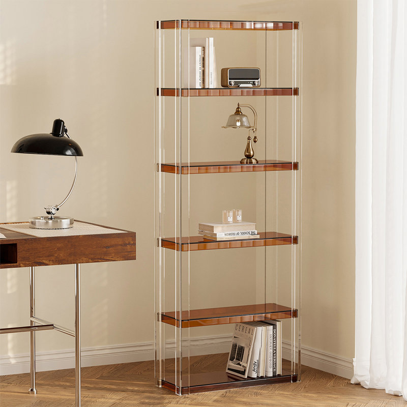 Acrylic multi-layer transparent bookcase, Tan