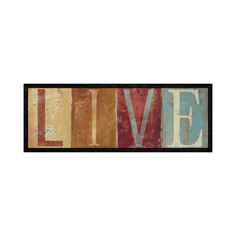Live by Patricia Pinto - Panoramic Print on Canvas, 30.48 cm H x 91.44 cm W, Black Framed