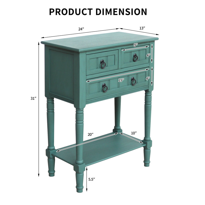 Console de 23,6 po Bertero, Vert paon