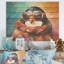 Pop art pingouin avec lunettes de soleil - pingouin sur bois-2044797238
